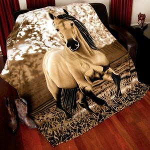 Horse Blanket Fleece Throw - 63"x73"